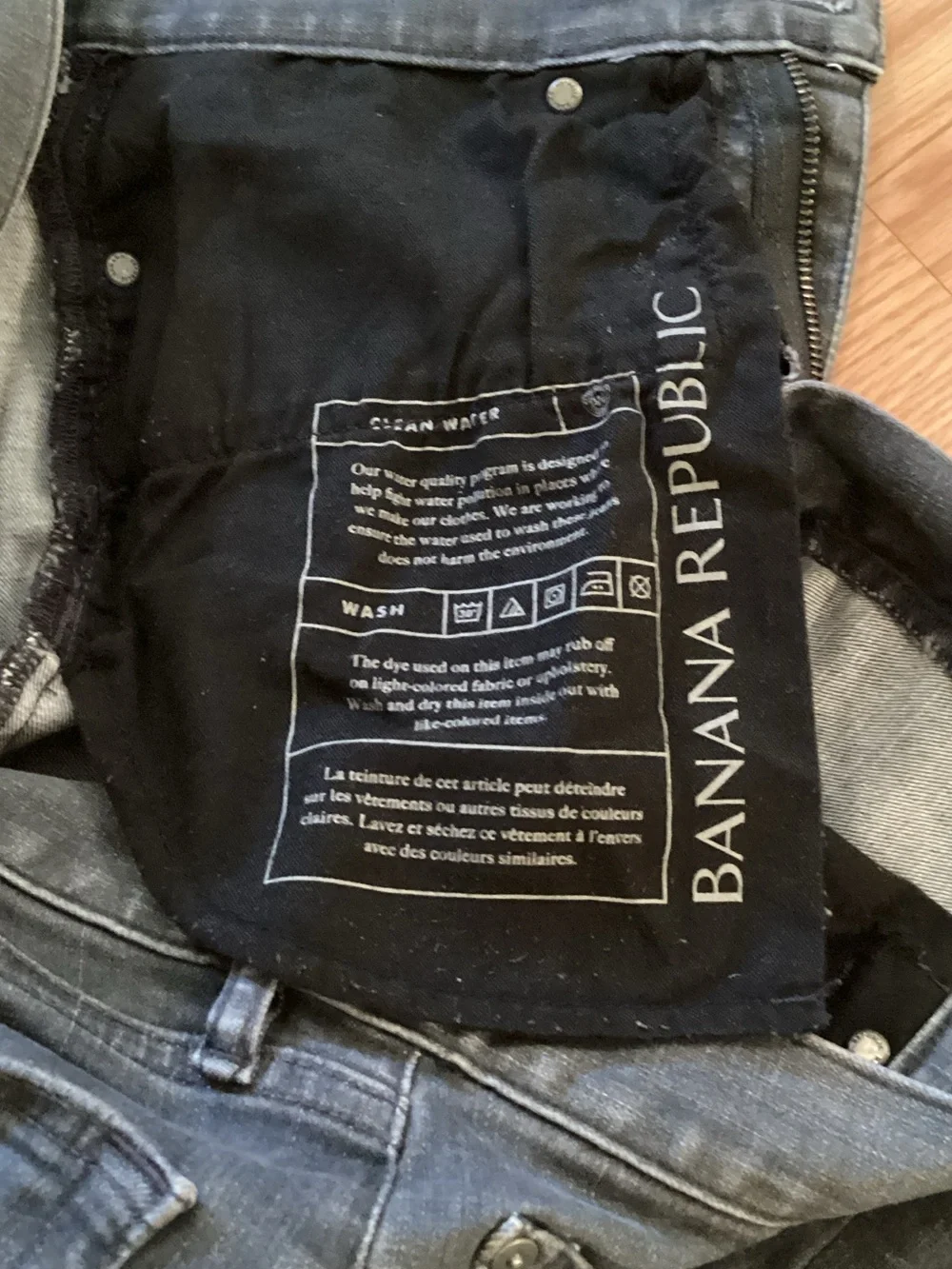 Banana Republic Men’s black washed, athletic tapered fit jeans